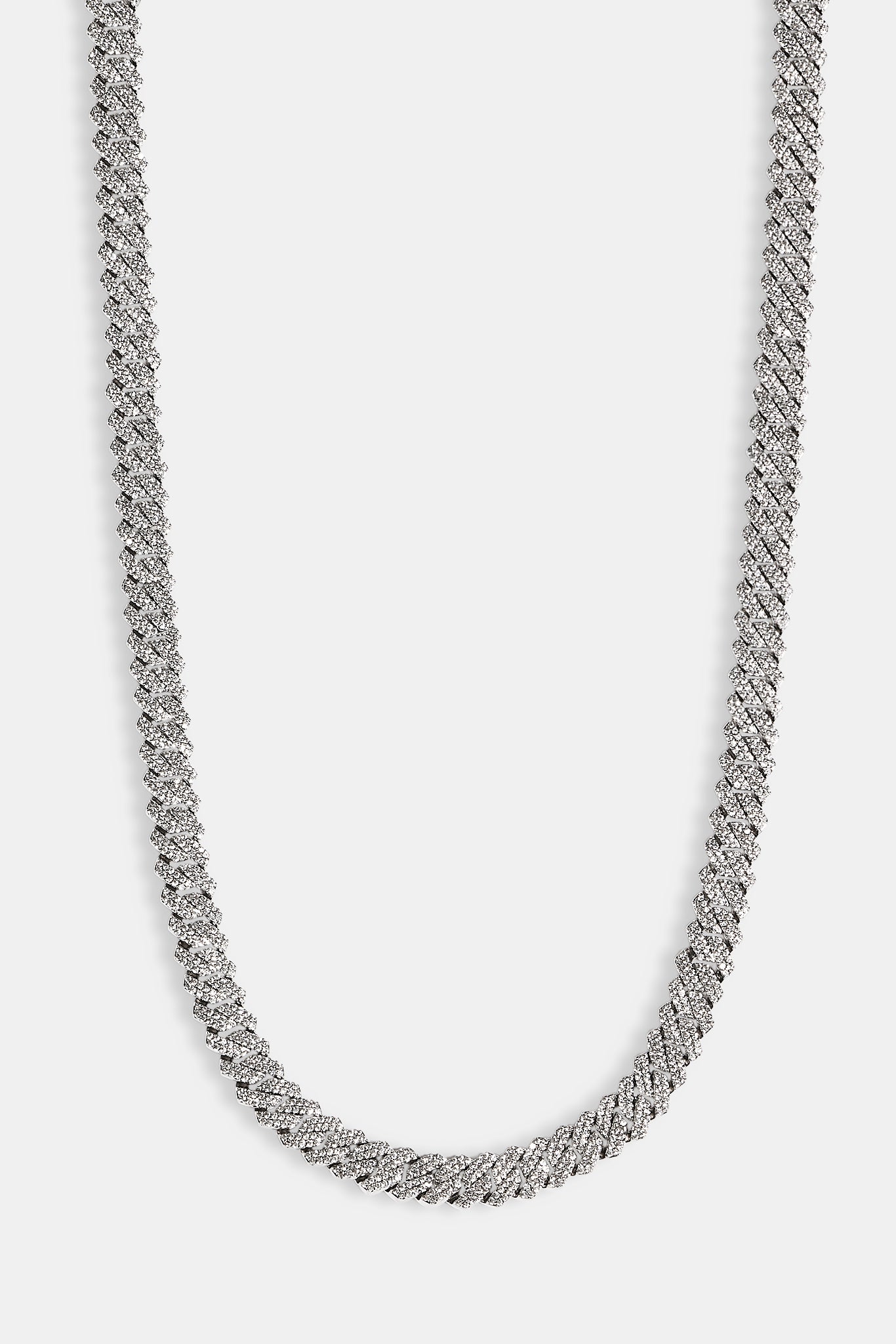 Iced Prong Cuban Chain - 8mm - White